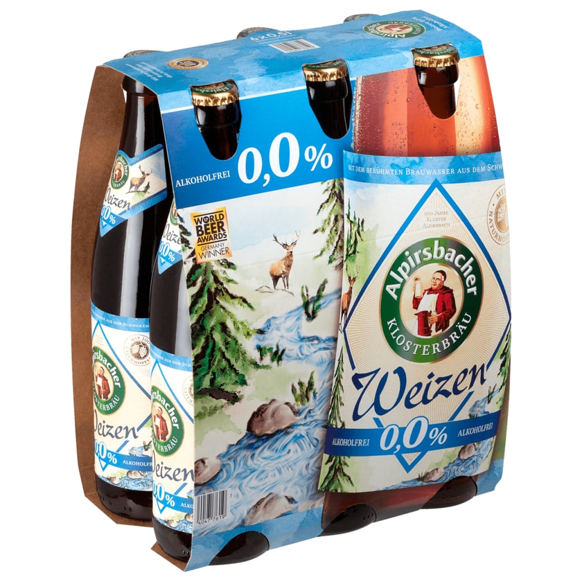 Alpirsbacher Klosterbräu Weizen alkoholfrei 6x0,5l